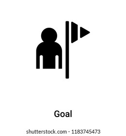 Goal icon vector isolated on white background, logo concept of Goal sign on transparent background, filled black symbol