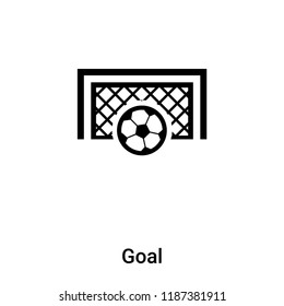 Goal icon vector isolated on white background, logo concept of Goal sign on transparent background, filled black symbol