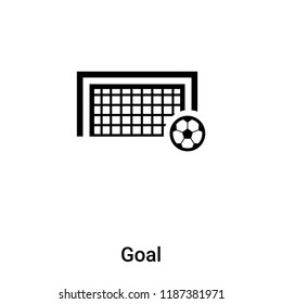 Goal icon vector isolated on white background, logo concept of Goal sign on transparent background, filled black symbol
