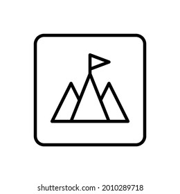 Estilo cuadrado de línea vector de icono de objetivo