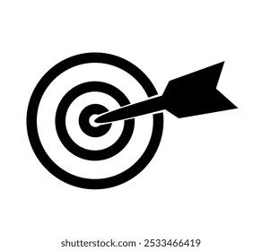 goal icon. vector target with arrows on white background