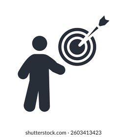 goal icon. vector.Editable stroke.linear style sign for use web design,logo.Symbol illustration.
