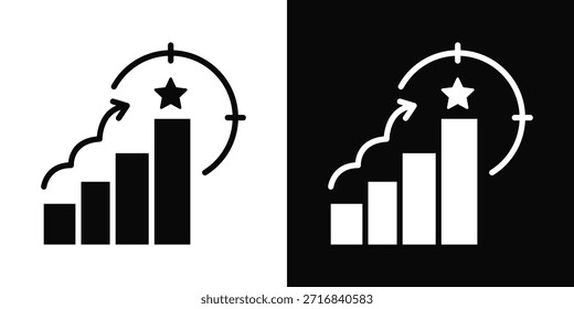 Icono de objetivo blanco y negro estilo de fondo