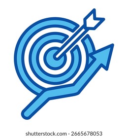 Ícones De Meta Em Estilo Azul, Ilustração De Vetor