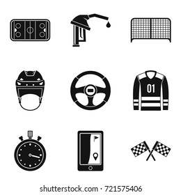 Goal icons set. Simple set of 9 goal vector icons for web isolated on white background