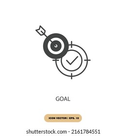 goal icons  symbol vector elements for infographic web