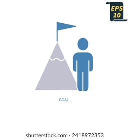 goal icons  symbol vector elements for infographic web