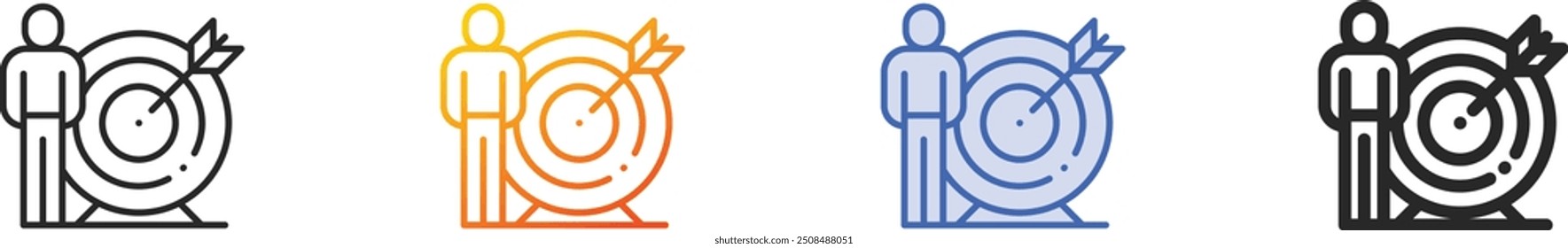 goal icon.Thin Linear, Gradient, Blue Stroke and bold Style Design Isolated On White Background