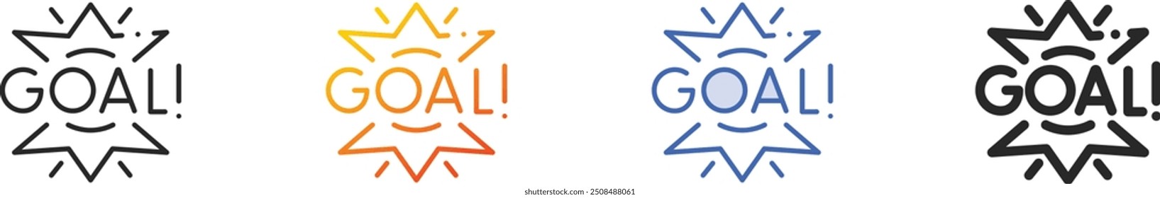 goal icon.Thin Linear, Gradient, Blue Stroke and bold Style Design Isolated On White Background