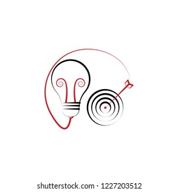 Goal in idea and target 2 colored line icon. Simple colored element illustration. Goal in idea and target outline symbol design from finance set
