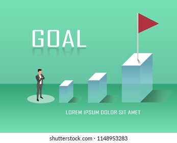 goal illustration concept to achieve success