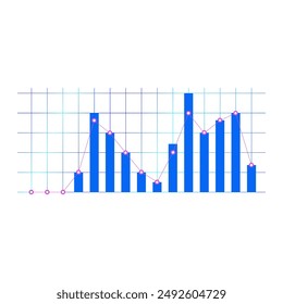 Goal Investment profit finance business growth growing graph bar vector digital diagram financial chart illustration design isolated on white color background