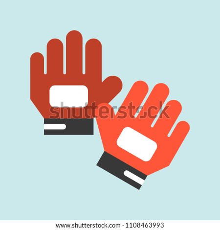 Goal keeper gloves Flat icon soccer related