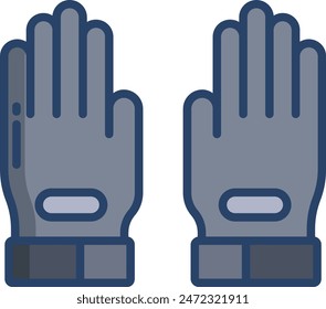 goal keeper gloves linear color vector illustration