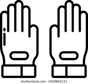 goal keeper gloves outline icon vector illustration