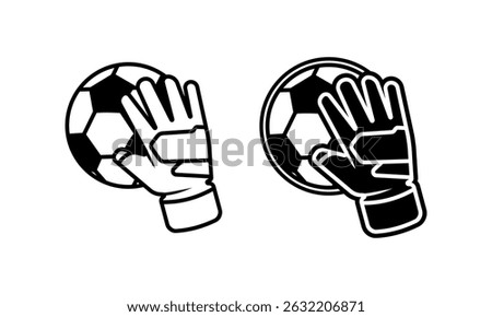 Goal keeper icon logo with two color option. White background and editable. Gloves football icon 