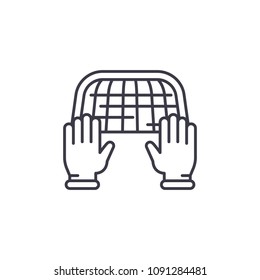 Goal keeper linear icon concept. Goal keeper line vector sign, symbol, illustration.