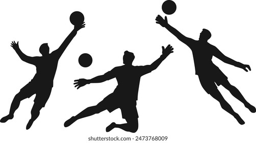 goal keeper silhouette reach the ball