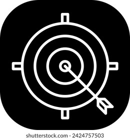 Goal key performance indicator icon with black filled line outline style. goal, success, concept, symbol, target, business, objective. Vector Illustration