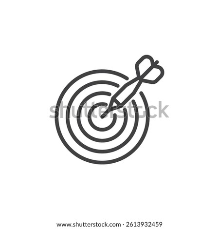 Goal line icon. linear style sign for mobile concept and web design. A dart hitting a target outline vector icon. Business success symbol, logo illustration. Vector graphics