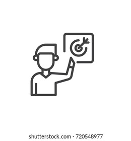 Goal line icon, outline vector sign, linear style pictogram isolated on white. Symbol, logo illustration. Editable stroke