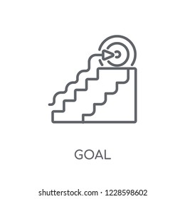 Goal linear icon. Modern outline Goal logo concept on white background from Startup Strategy and Success collection. Suitable for use on web apps, mobile apps and print media.