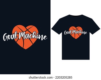 Goal Machine illustrations for print-ready T-Shirts design