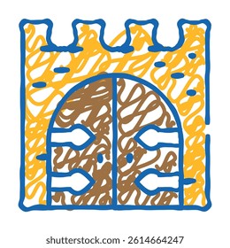 goal of medieval castle doodle icon sketch vector. goal of medieval castle sign. isolated symbol illustration