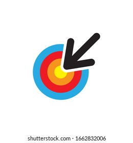 Goal minimal icon. arrow target. vector illustration