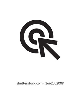 Goal minimal icon. arrow target. vector illustration