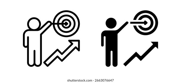 Ilustração de vetor de estilo de ícone múltiplo de meta