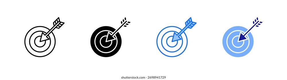 Goal Multiple Style Icon Set Vector