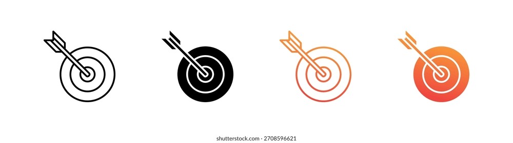 Vector de conjunto de iconos de estilo múltiple de objetivo