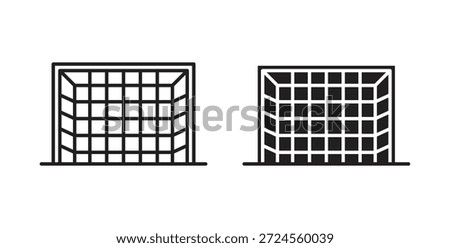 Goal net icon in doodle and stroke style.