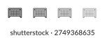Goal net icons set. Set of line vector icon with editable stroke