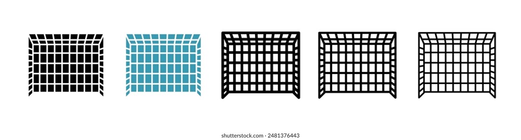 Goal net line icon vector set.