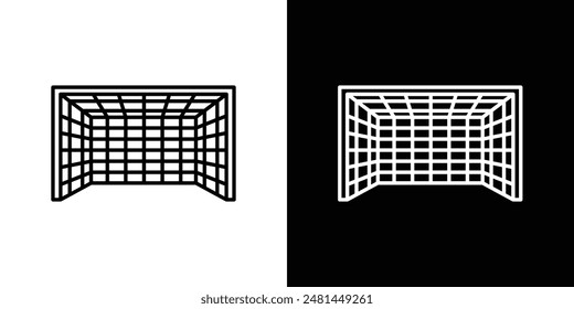 Goal net line icon vector illustration set.