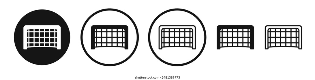 Goal net vector icon set in black and white color.