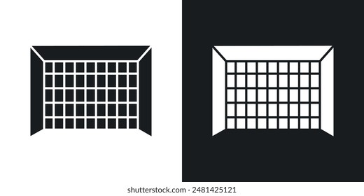 Goal net vector icon set in black color.