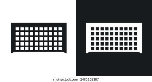 Goal net vector icon set in solid style.