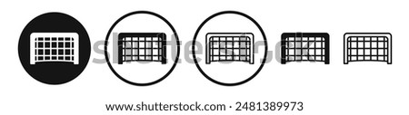 Goal net vector icon set in black and white color.