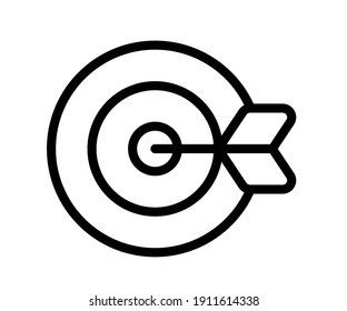 goal objective target single isolated icon with outline line style