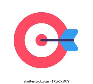 goal objective target single isolated icon with flat style