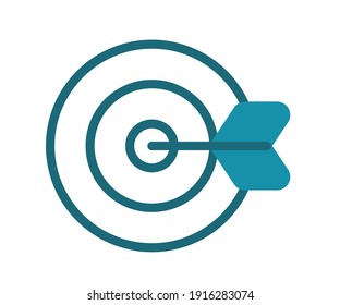 goal objective target single isolated icon with solid line style