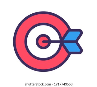 goal objective target single isolated icon with filled line style