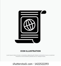 Goal, Objectives, Target, World, File solid Glyph Icon vector