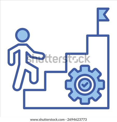 Goal Orientation Blue Icon Vector Illustration