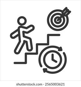 Goal Orientation Outline Icon Vector Illustration