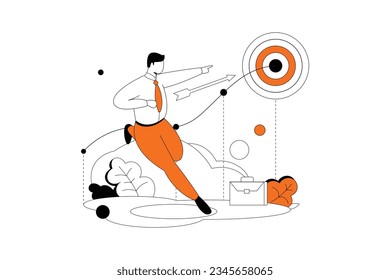 Goal oriented, Business Flat Style Illustration 