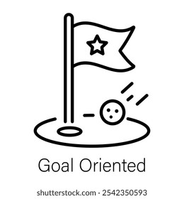 Goal oriented icon in linear style